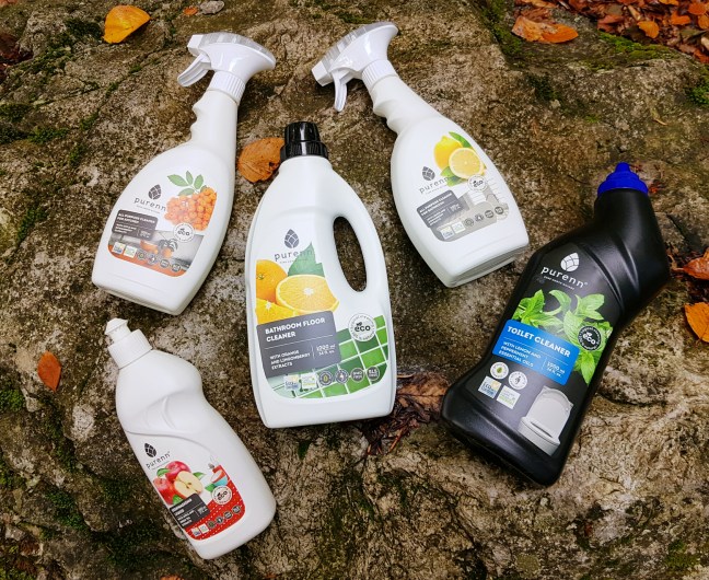PURENN produse vegane si cruelty-free sigure pentru mediu sigure pentru sanatate ecocontrol solutie de toaleta solutie de bucatarie solutie de baie solutie pentru pardoseli si gresie detergent pentru vase ingrediente 100% naturale gmo free sls free natural care products produse sigure pentru animale
