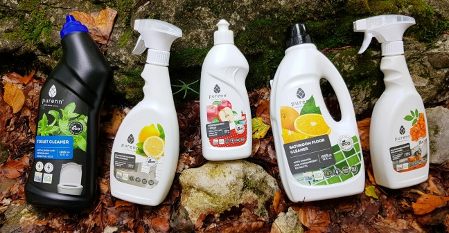 PURENN produse vegane si cruelty-free sigure pentru mediu sigure pentru sanatate ecocontrol solutie de toaleta solutie de bucatarie solutie de baie solutie pentru pardoseli si gresie detergent pentru vase ingrediente 100% naturale gmo free sls free natural care products produse sigure pentru animale