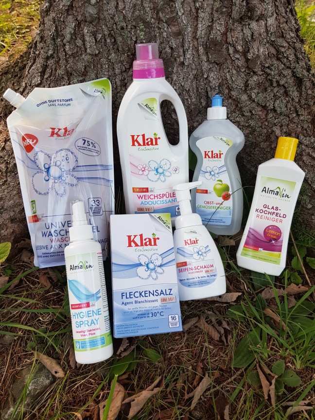 Detergenti si solutii pentru rufe aragaz legume și fructe spray igienizant săpun de tip spumă nuci de săpun înălbitori precarbonat de sodiu vegan cruelty-free AlmaWin Klar  